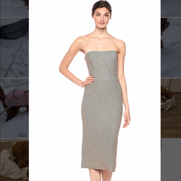 dress the population claire Dress The Population Dress Gold Sparkle Claire Midi Party NYE Cocktail Small New